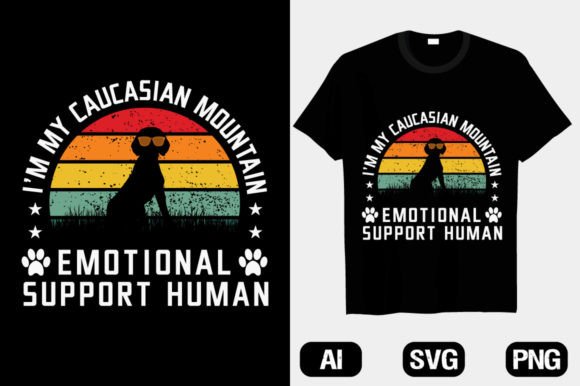 Caucasian Mountain Dog Retro T-shirt: A Unique Graphic Asset