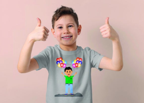 Crafting with a Kids Balloon T-Shirt Design Graphic