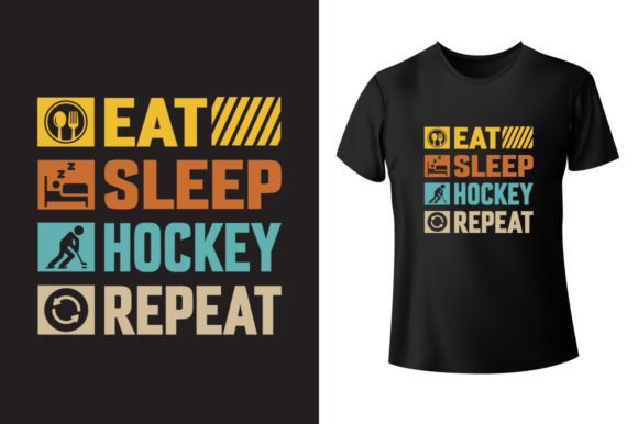 Eat Sleep Hockey Repeat: A Bold Graphics Asset for T-Shirt Designs