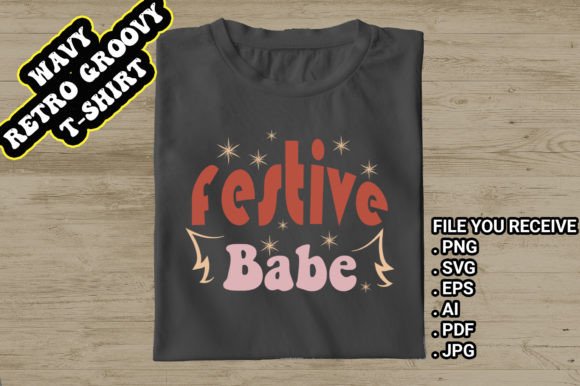 Festive Babe: A Retro Christmas Graphic for T-Shirt Designs