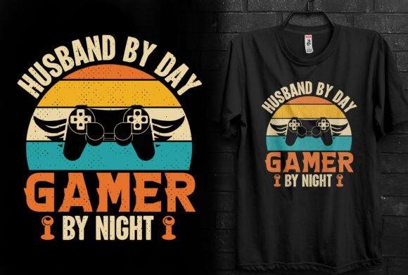 Husband by Day Gamer by Night Graphics for T-Shirt Designs